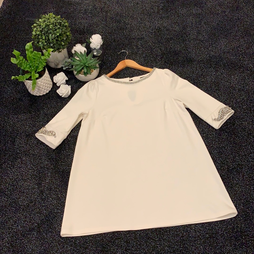 TOPSHOP White Diamonte Crystal Dress